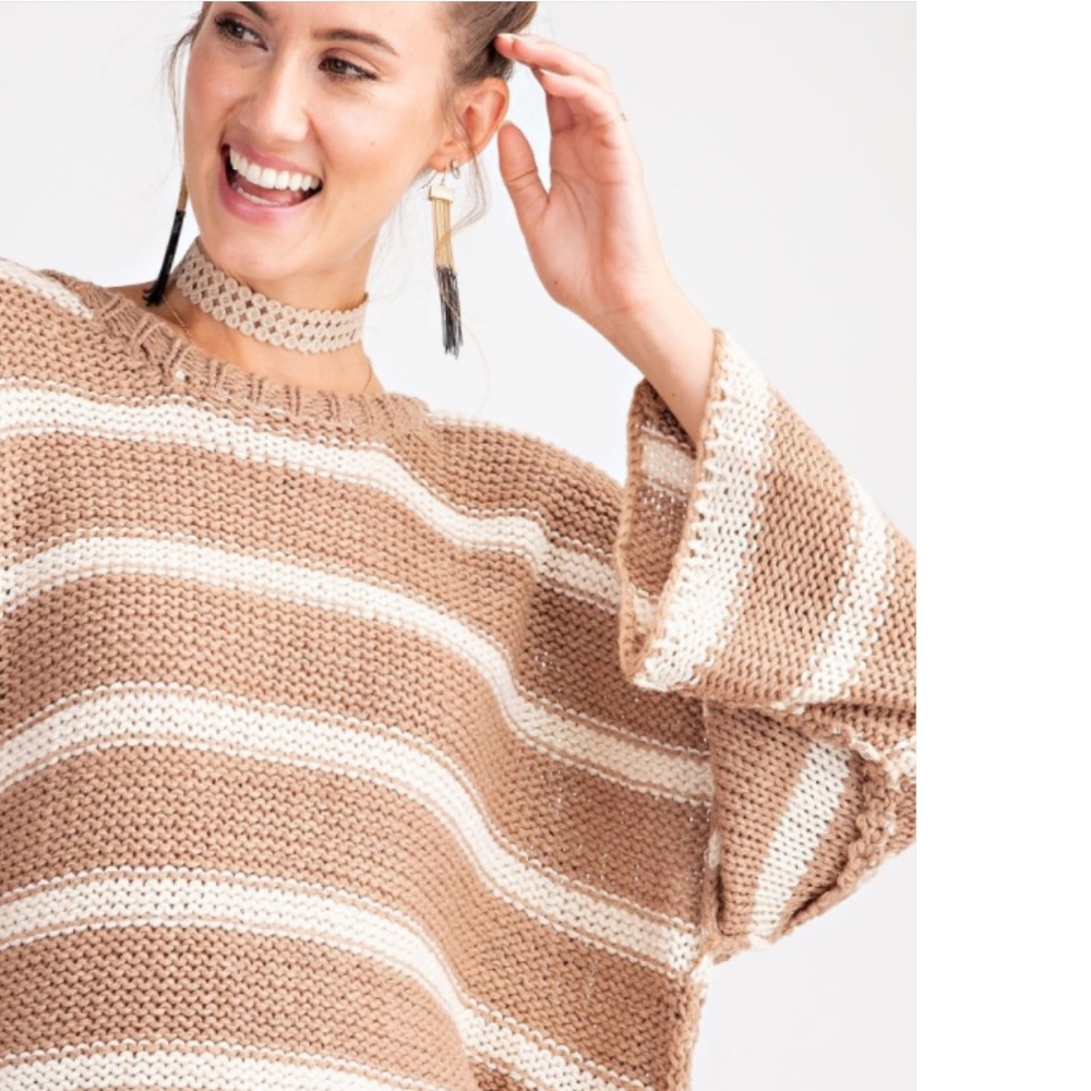 Oversized Stripe Knit Boxy Sweater! - Picture 12 of 16